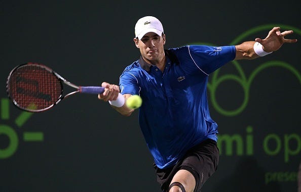 john isner attacks kei nishikoris balls at 2015 miami open masters semi finals john isner attacks kei nishikoris balls at 2015 miami open masters semi finals