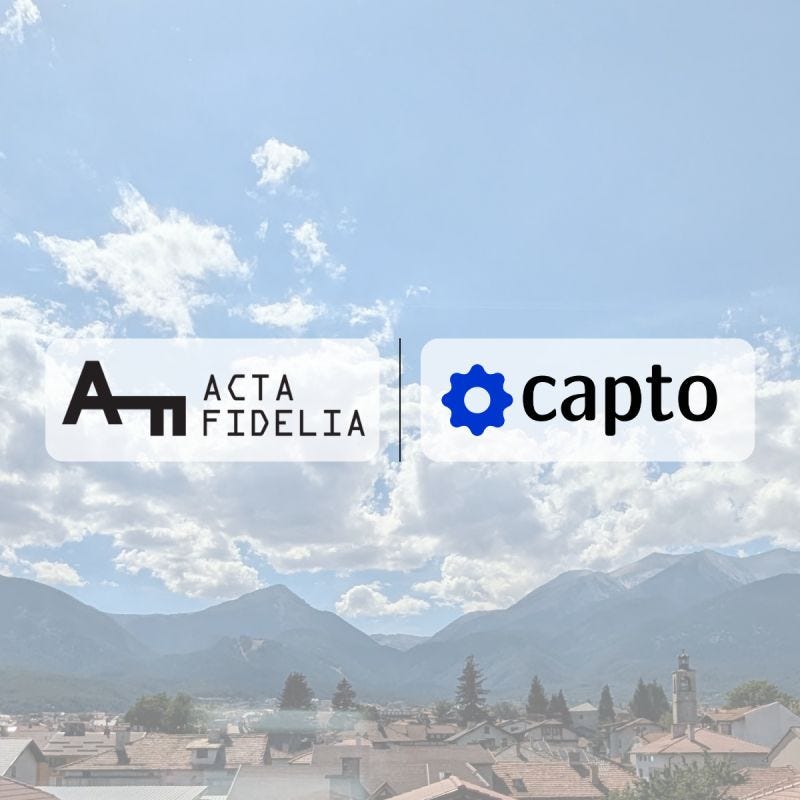 🚨 Client Announcement: Acta Fidelia officially joins Capto!🚨