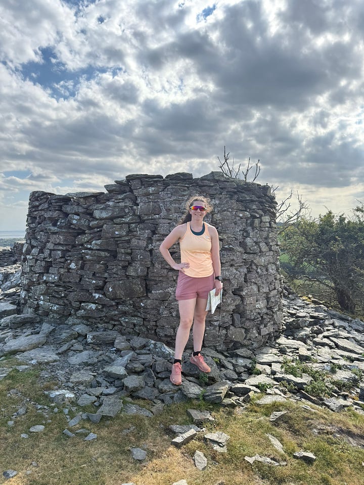 Photo 1 at a follow with a map & compass. Photo 2 in a field with cows.