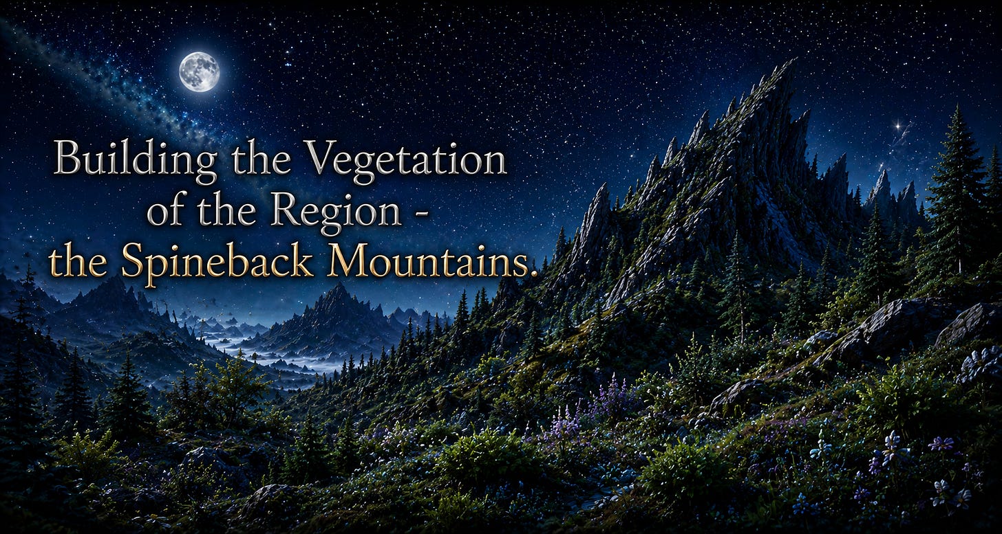 Image for building vegetation in the Spineback Mountain region.