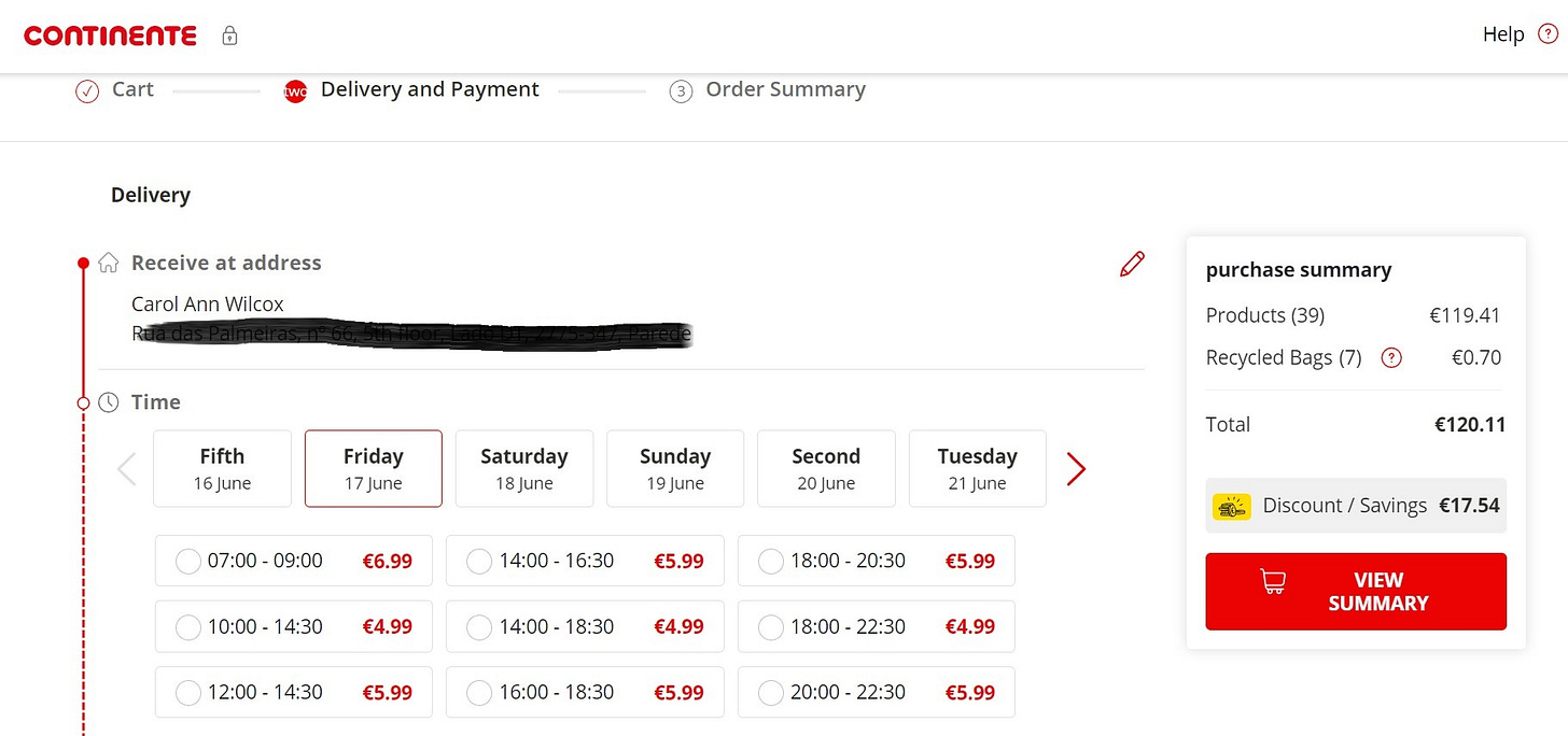 Select a delivery date screenshot.
