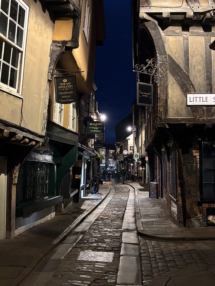 The Shambles and York Minster in York, England