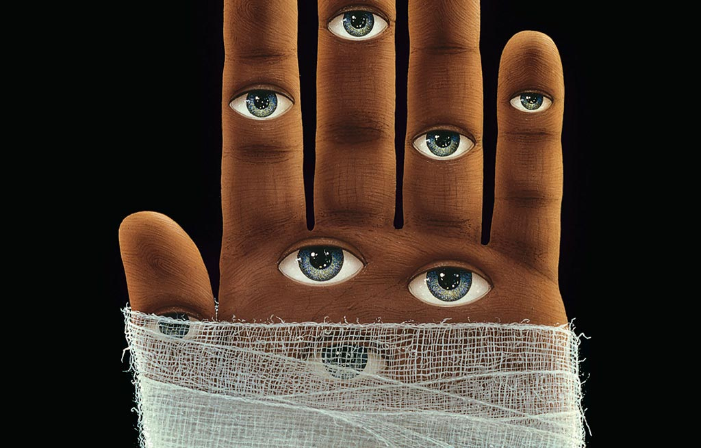 Stephen King's Night Shift's cover. A hand with eye balls in it.