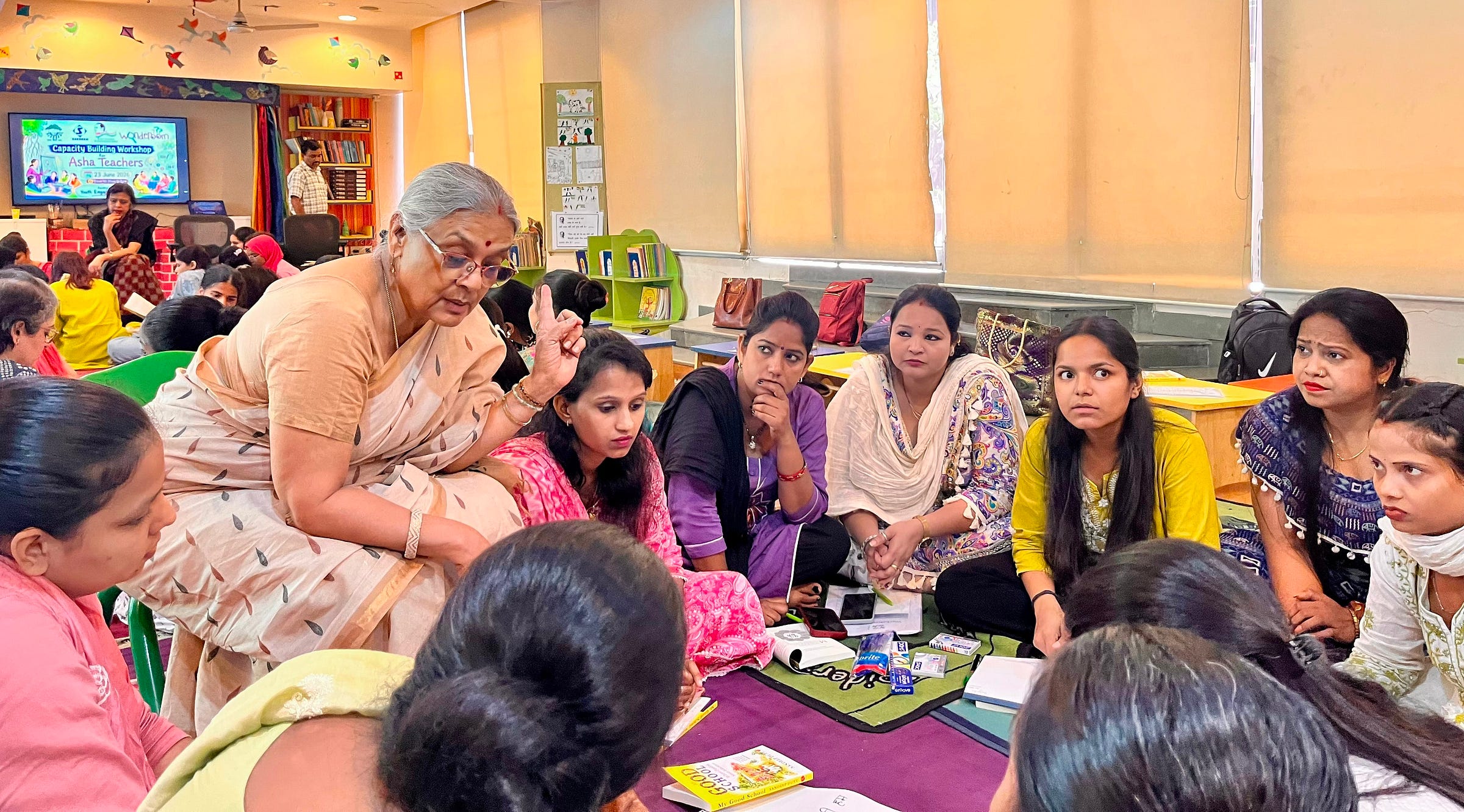 Brinda Ghosh our School Improvement Coach at the Good Schools Alliance with ASHA volunters at New Delhi