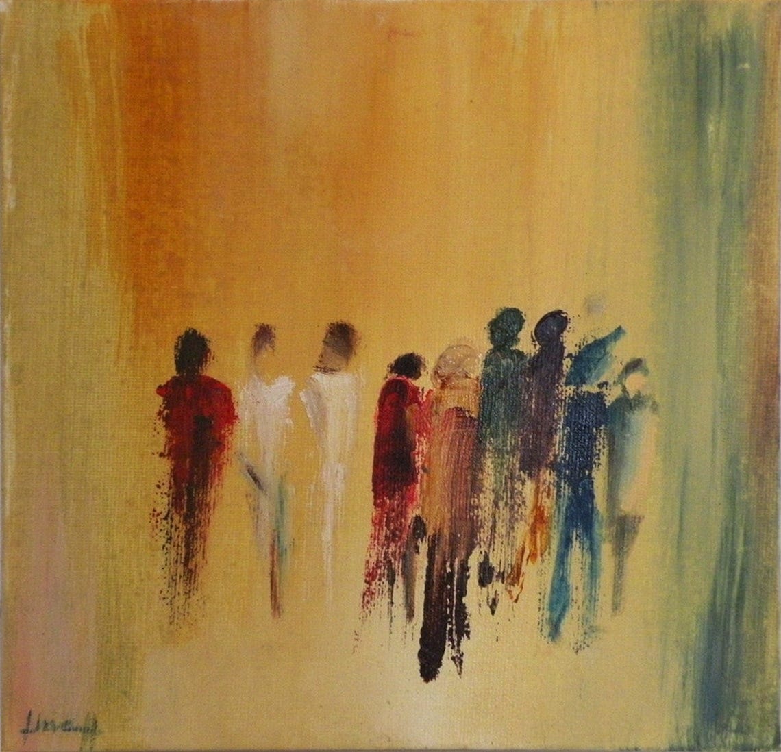 Abstract people original oil painting small size. | Etsy