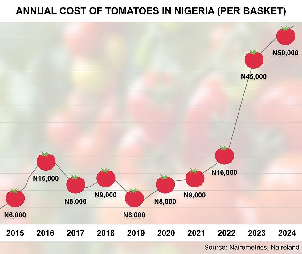 Impact of inflation on the price of Tomatoes in Nigeria
