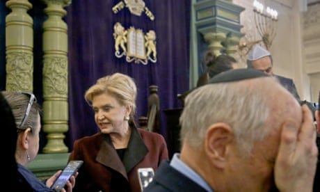 Representative Carolyn Maloney speaks after a news conference to address bomb treats against Jewish organizations. An Israeli teenager is accused of falsely making many such threats. Representative Carolyn Maloney speaks after a news conference to address bomb treats against Jewish organizations. An Israeli teenager is accused of falsely making many such threats.