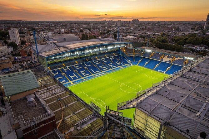 Chelsea Football Match At Stamford Bridge Stadium
