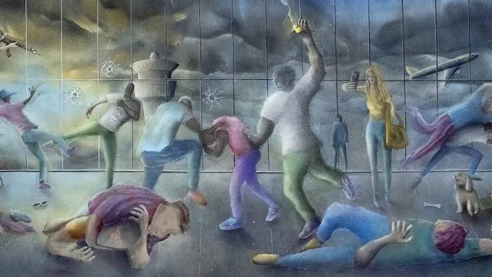 Tableau "La Bataille d’Orly" de Guillaume Cagniard.