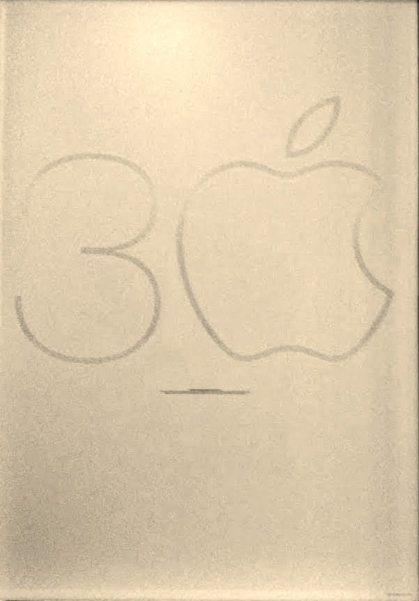 Poster with Mac 30 logo and thousands of tiny names, too small to be legible.