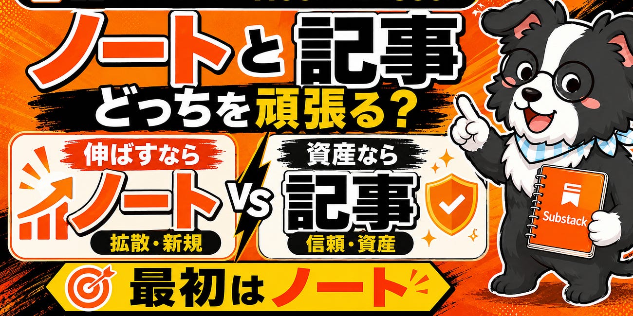 Substackってノートと記事、どちらを頑張るべき？