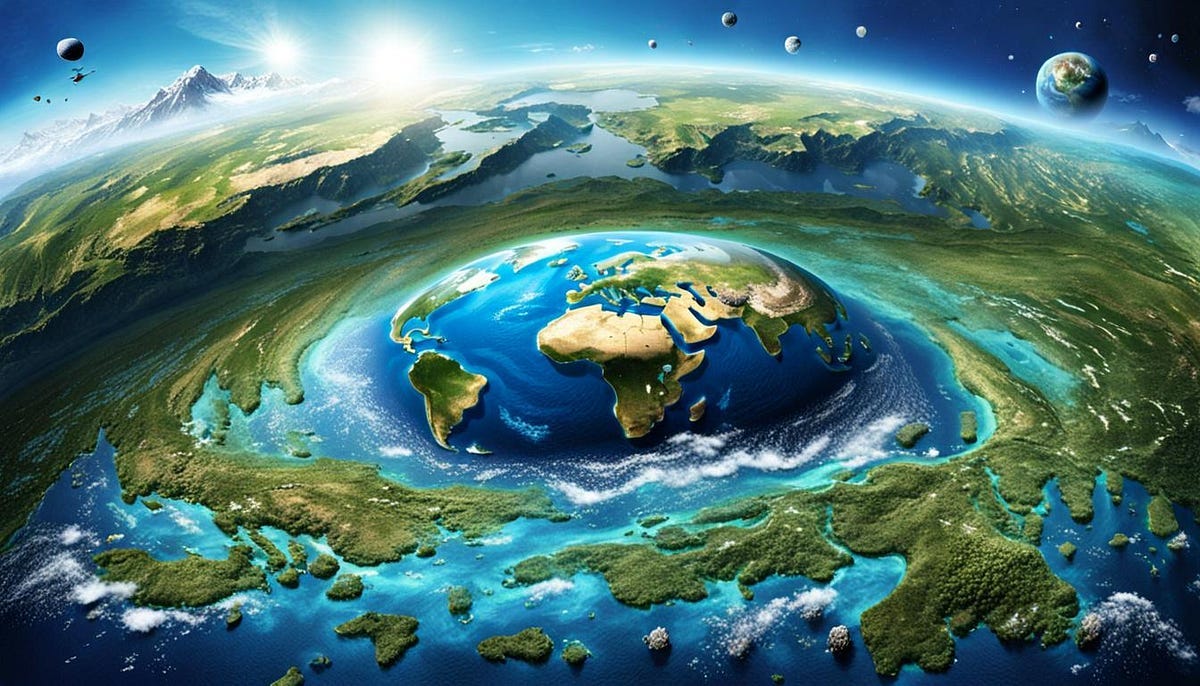 Earth the blue planet, artist impression Earth the blue planet, artist impression