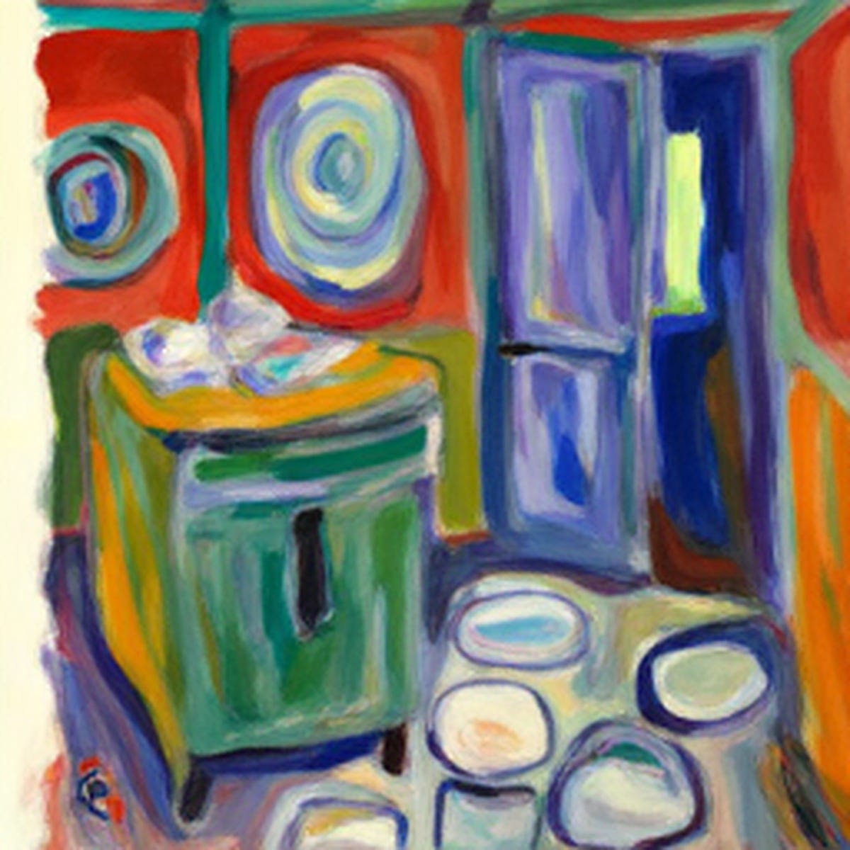 Inside a French launderette â painterly scene from Vivre en France Inside a French launderette â painterly scene from Vivre en France