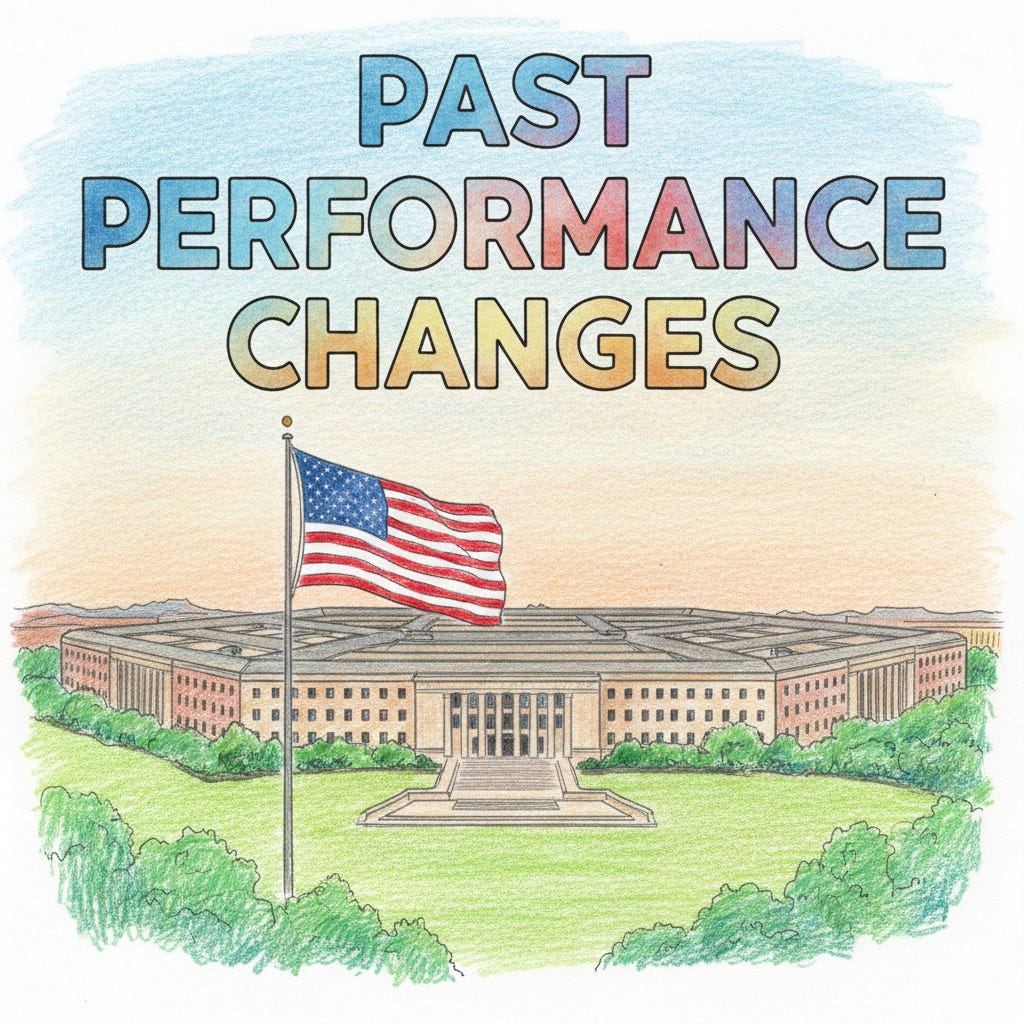 The Pentagon with the words "PAST PERFORMANCE CHANGES". The Pentagon with the words "PAST PERFORMANCE CHANGES".