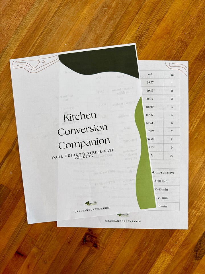 reference guide in the kitchen