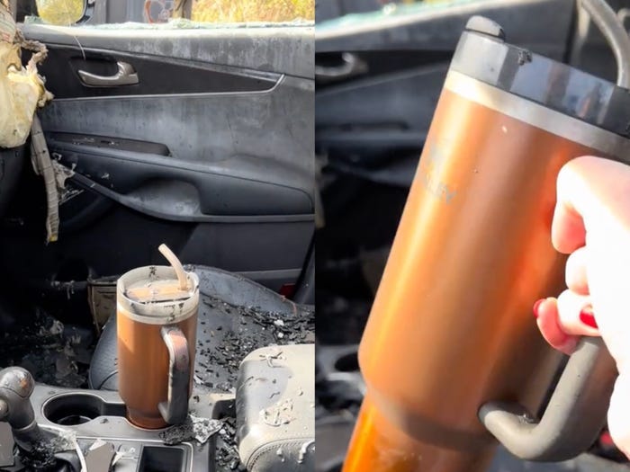 Woman Whose Cup Survived Car Fire Offered New Car by Stanley