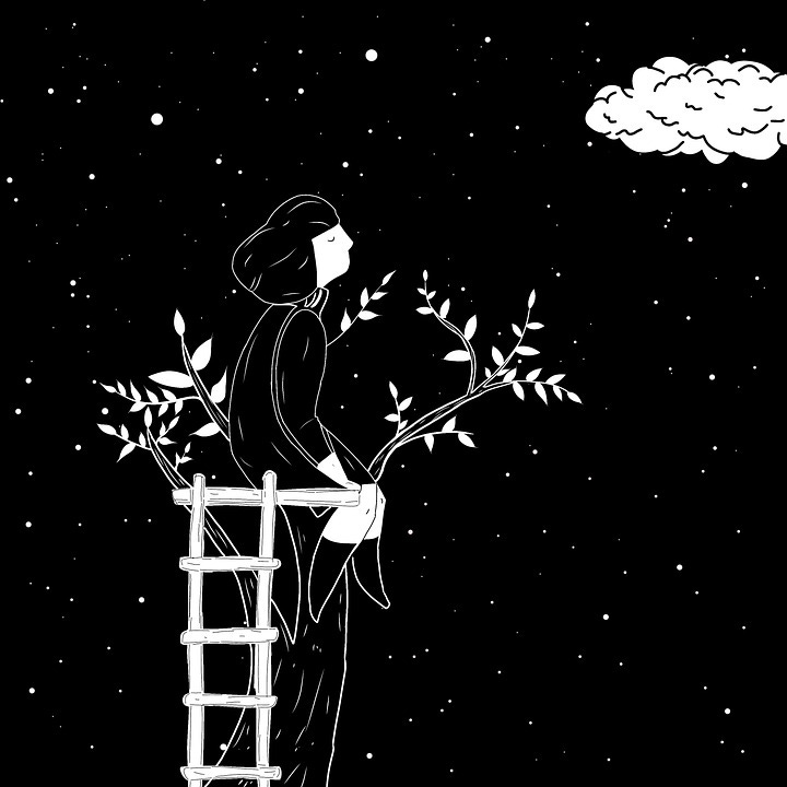 Free Girl Dreaming illustration and picture