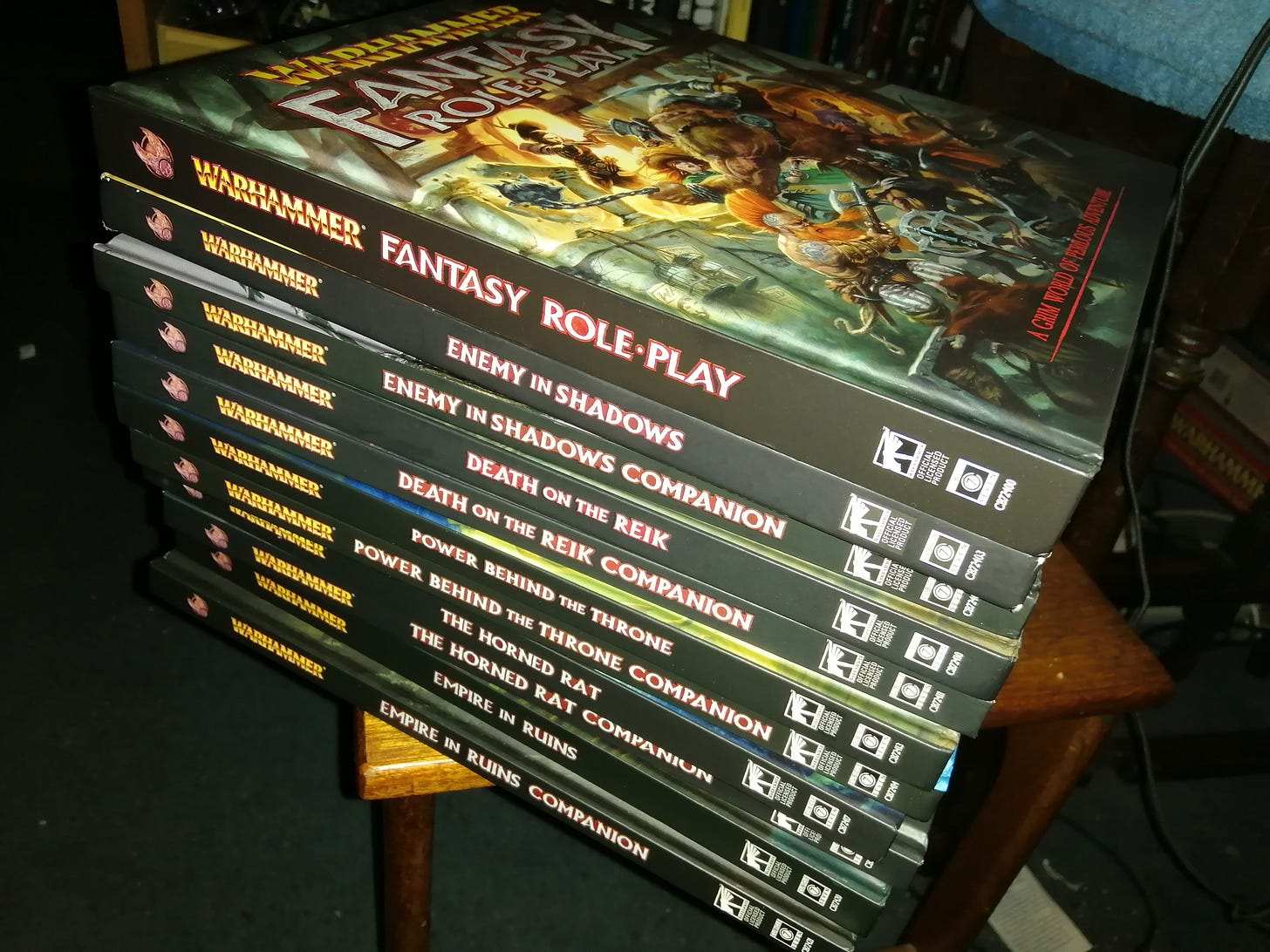 The 11 books I plan to use to run the campaign.