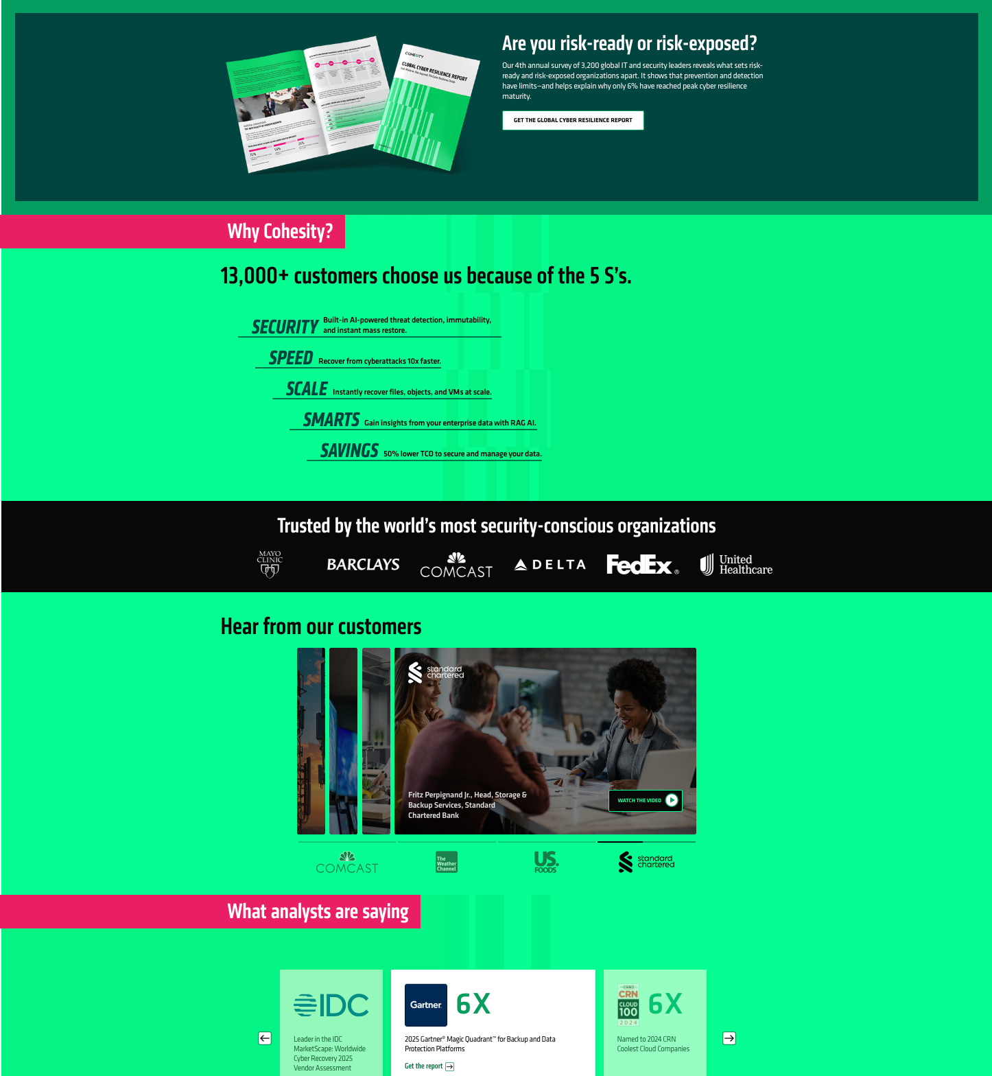 Landing page sections following the "Resilience has its heroes." section. Landing page sections following the "Resilience has its heroes." section.