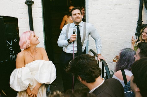 People celebrating a wedding