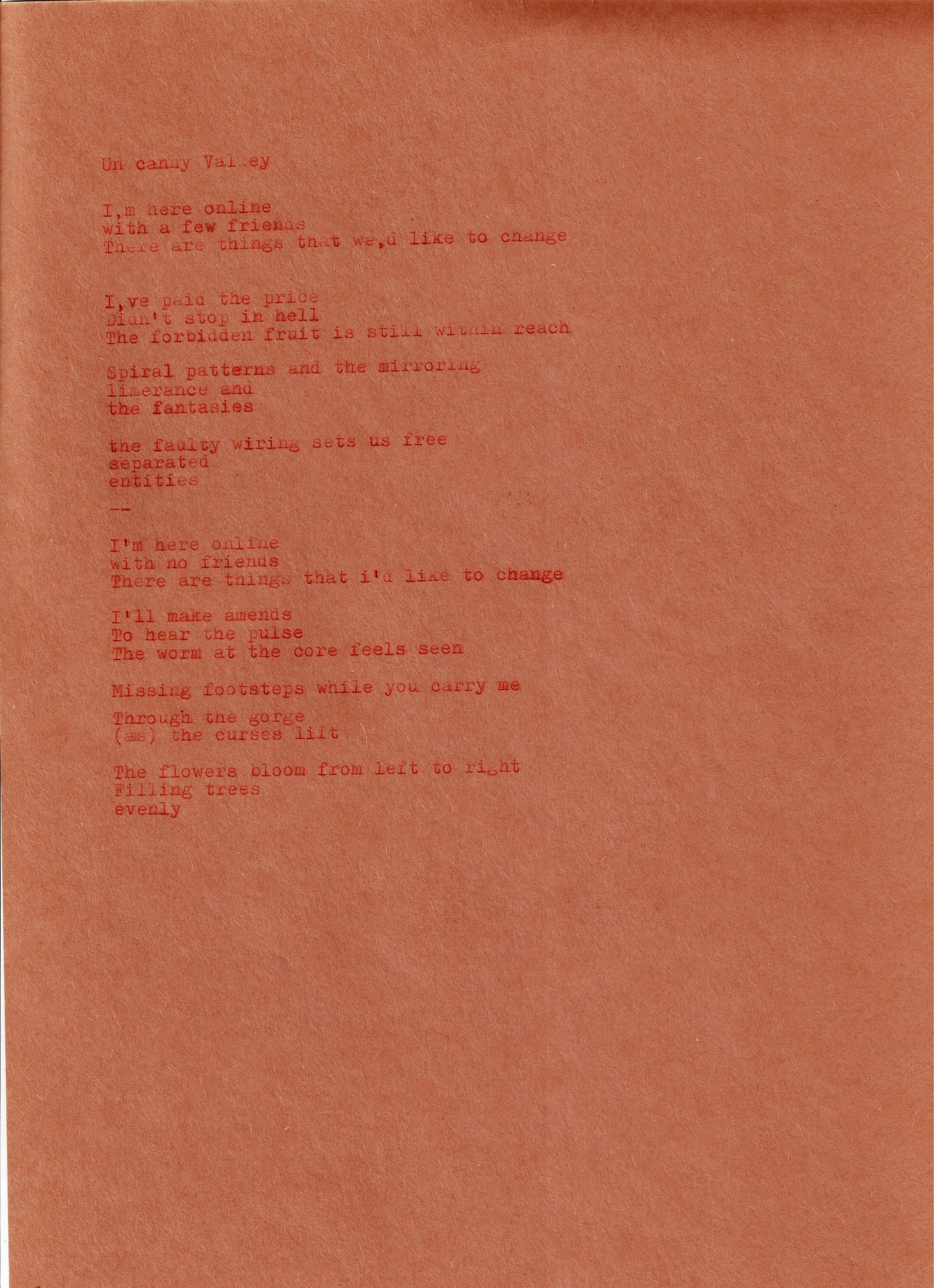 lyric drafts from Reckoner