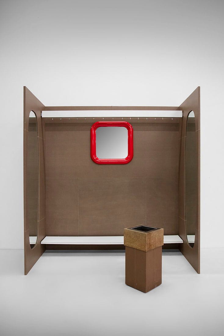 ROSSI DI ALBIZZATE Wardrobe, umbrella stand and a Delfo wall mirror by Sergio Mazza for Artemide.