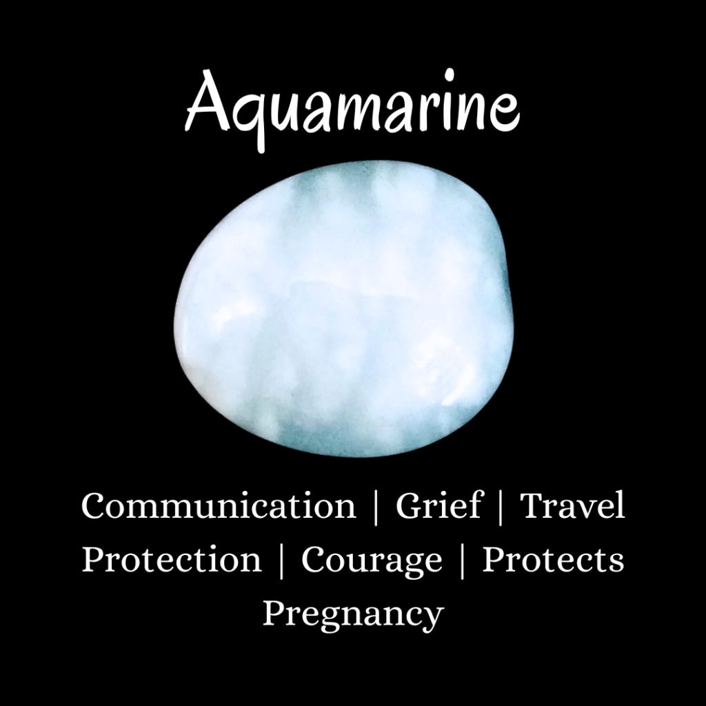 Aquamarine HEALING CRYSTAL PROPERTIES, Communication | Grief | Travel Protection | Courage | Protects Pregnancy