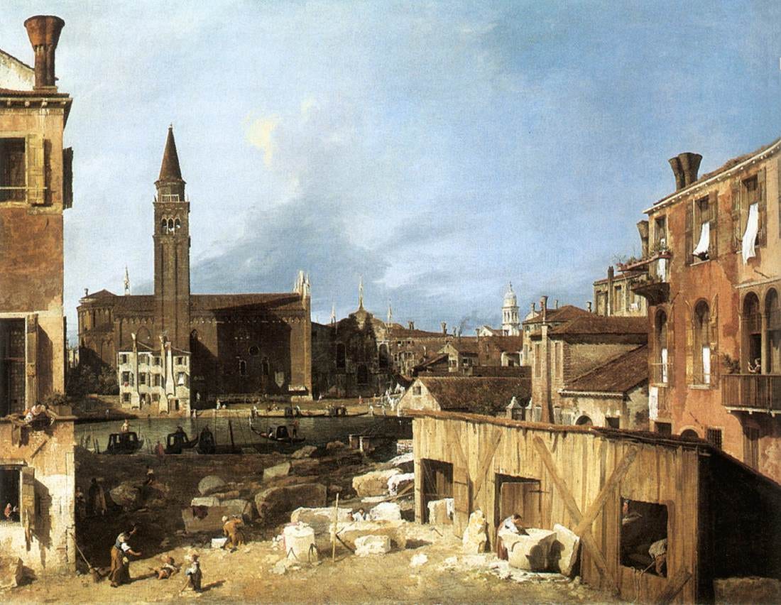 Canaletto, The Stonemason's Yard, about 1725 Canaletto, The Stonemason's Yard, about 1725