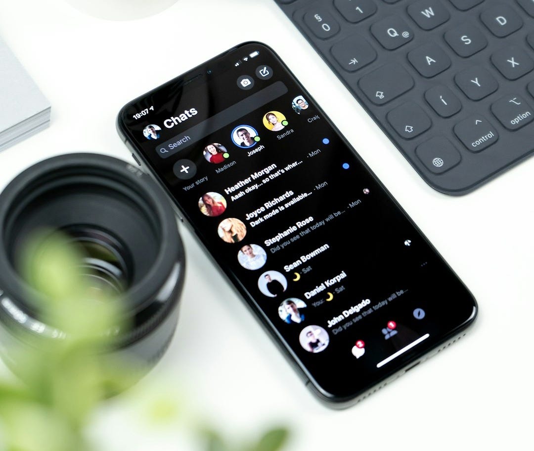 turned-on Android smartphone