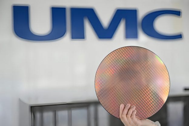 聯電 12 吋晶圓 — 22nm、28nm、40nm 與多個特殊製程平台皆於此產線生產（圖：UMC / TrendForce）
