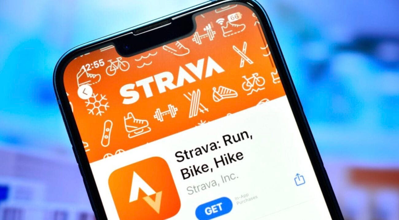 The strava app on a phone