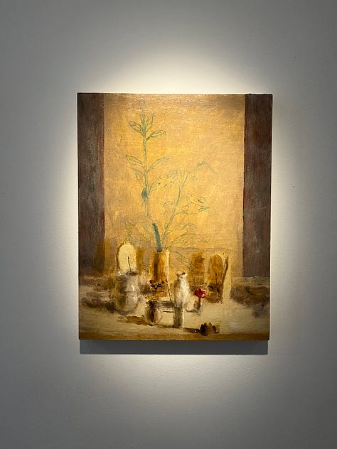 Paintings by Sebastián Espejo and Pierre Bonnard, also prints by Hokkusai and Hiroshige, and an image of the lower gallery