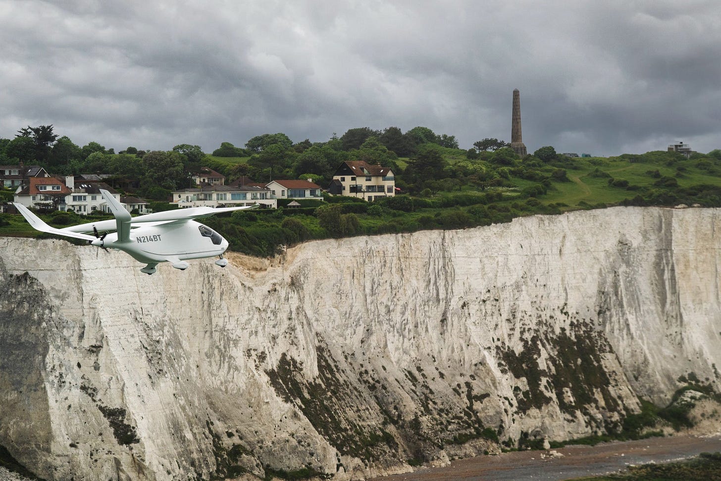 ALIA flying alongside the White Cliffs of Dover