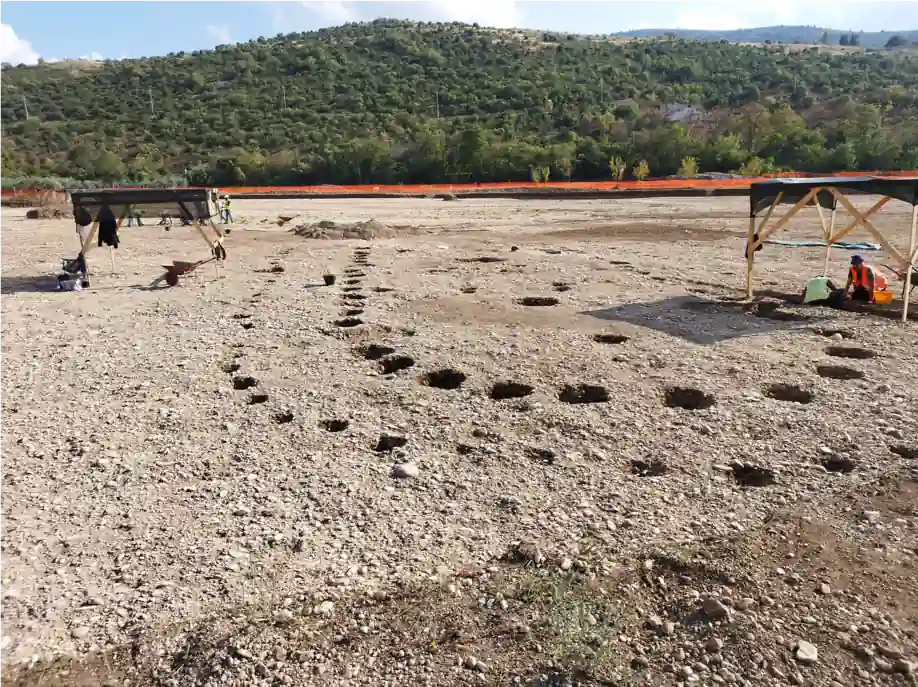 Postholes from the prehistoric settlement