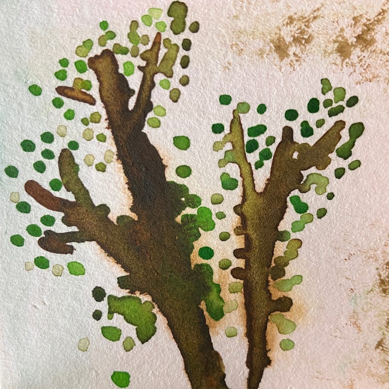 Watercolor trees by Jen Gennari