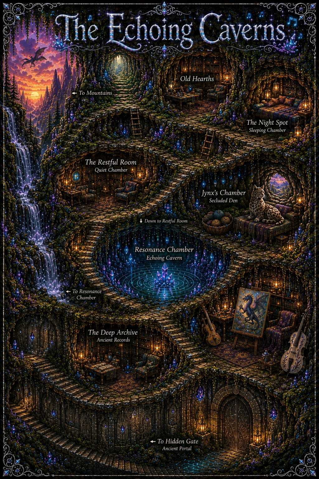 Map of the Echoing Caverns Map of the Echoing Caverns
