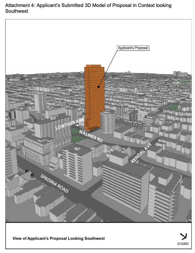 Rendering of development proposal on Walmer Road in the Annex