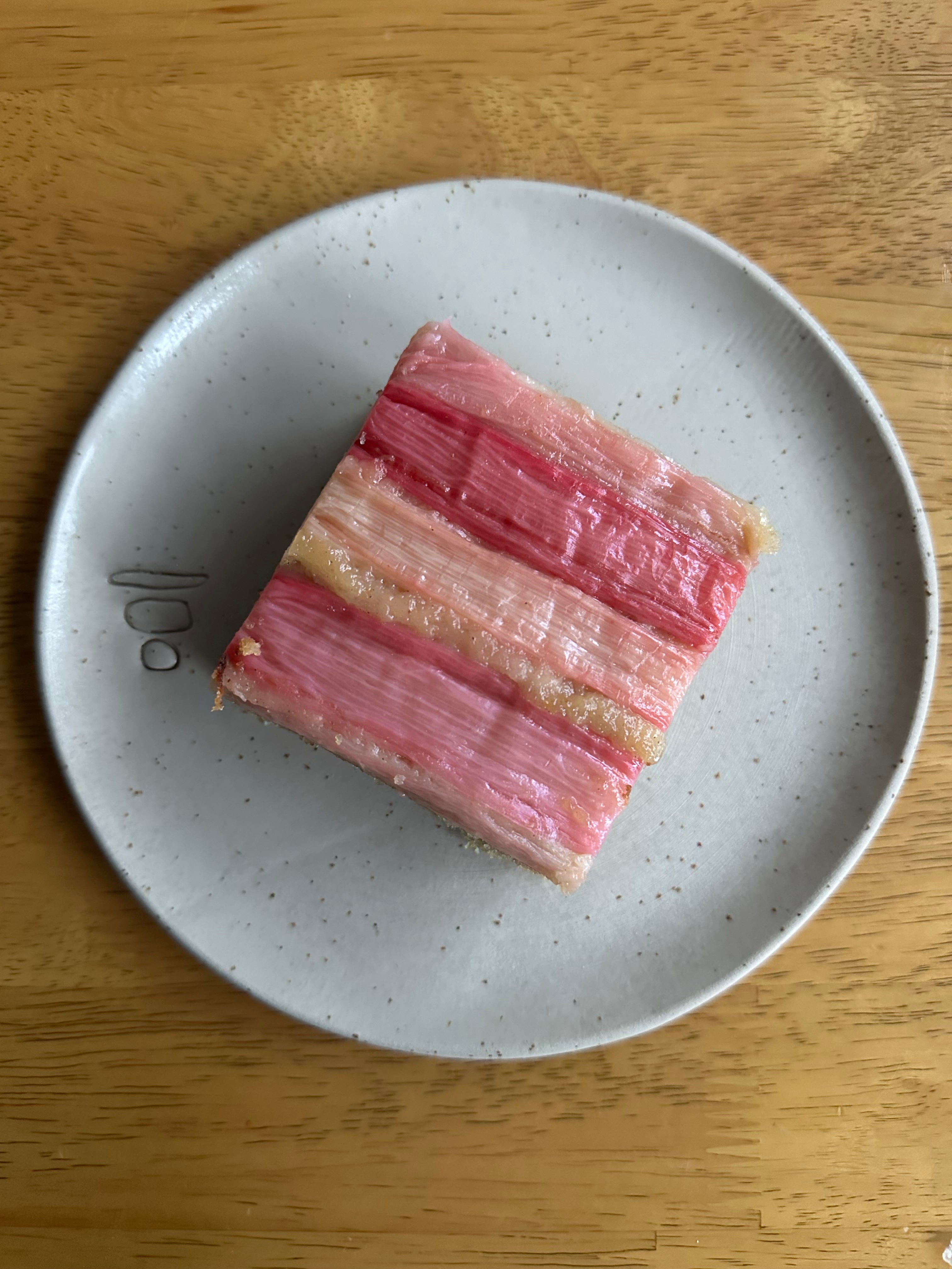 Rhubarb & Citrus Upside-Down Cake - by Laila Mirza