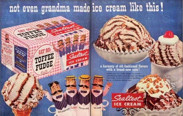 r/vintageads - Sealtest Ice Cream (Double Page Ad), 1956