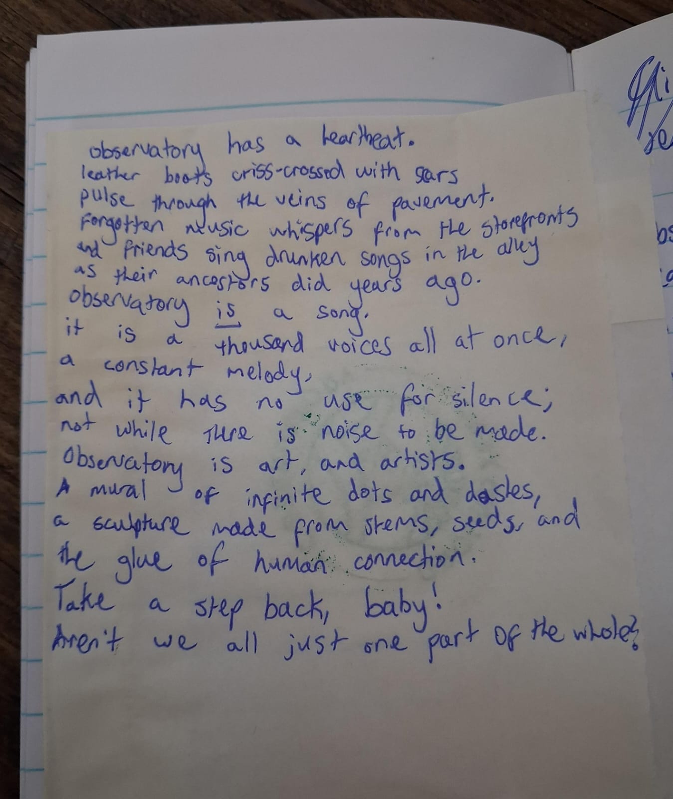 handwritten version of the above poem