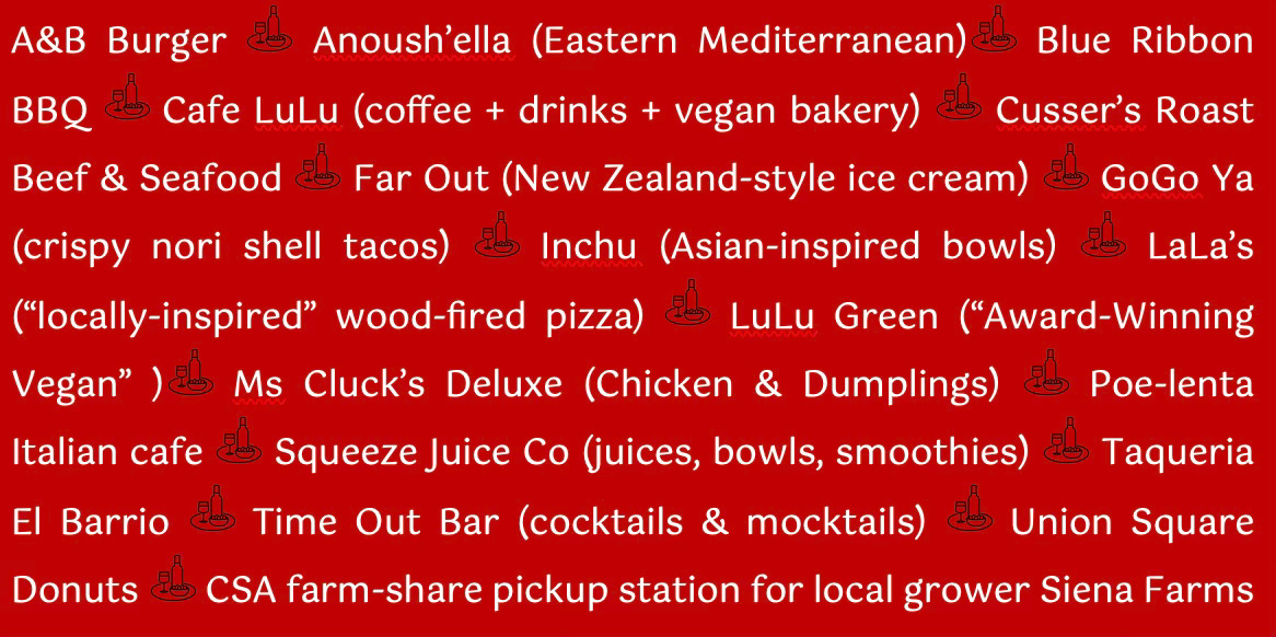 List of food vendors at Boston Time Out Market
