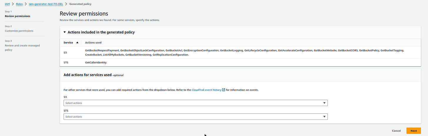AWS: IAM Access Analyzer policy generation - створення IAM Policy