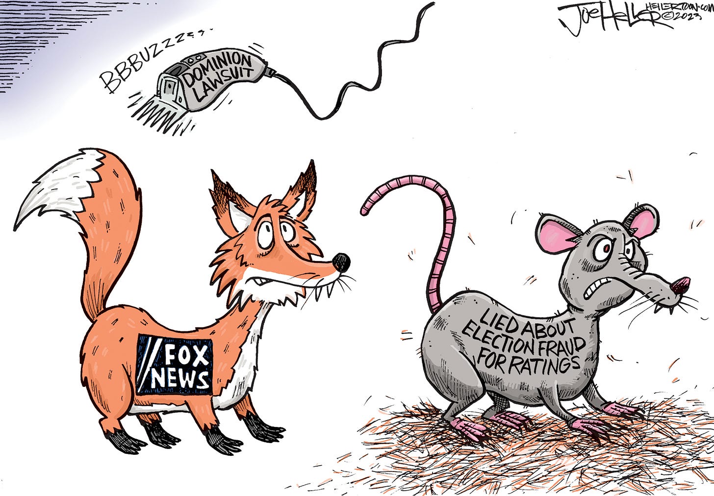 5 hilarious cartoons about the Fox News-Dominion scandal | The Week