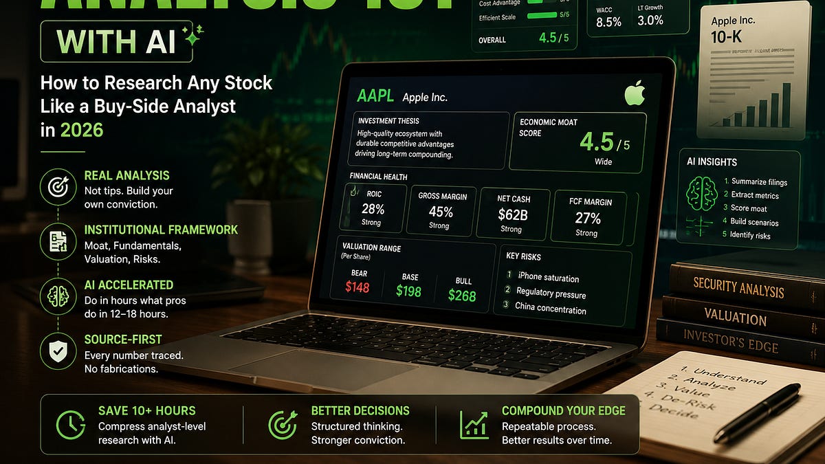 Stock Analysis 101 with AI: How to Research Any Stock Like a Buy-Side Analyst in 2026