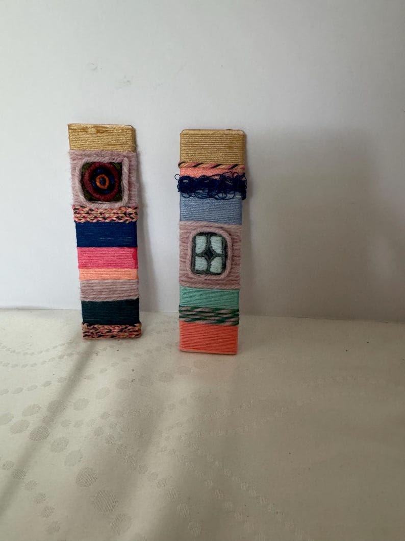Handmade Fiber Art Bookmarks image 1
