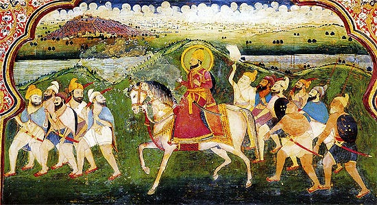 File:Guru Gobind Singh, fresco from Qila Mubarak.jpg - Wikimedia Commons