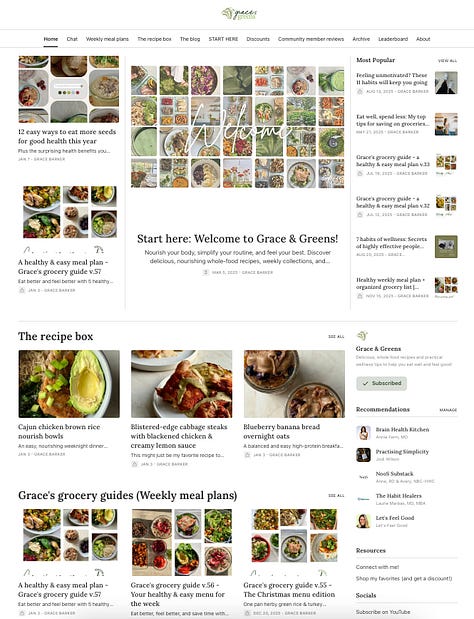 email, desktop, and app version of Grace & Greens publication
