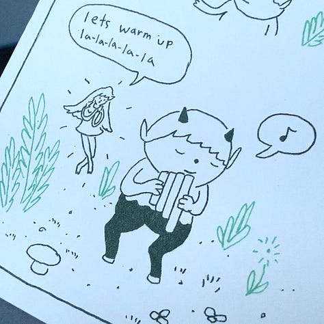 image of the sleepy's delay originals followed by four photographs of the risograph print tests in seafoam and hunter green inks