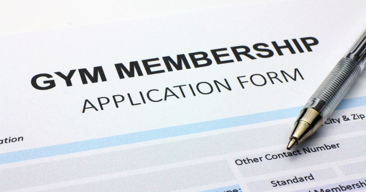 #4 Gym membership application form