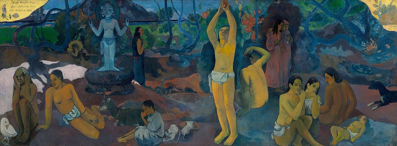 Gauguin's large Tahitian canvas asking where humans come from and where they are going Gauguin's large Tahitian canvas asking where humans come from and where they are going